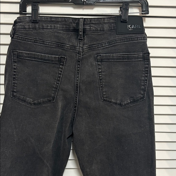 Karl Lagerfeld Charcoal Embellished Denim with patches and metal studding - Picture 3 of 8